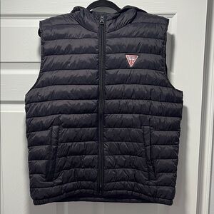 Guess Black Quilted Vest Men’s Size Large